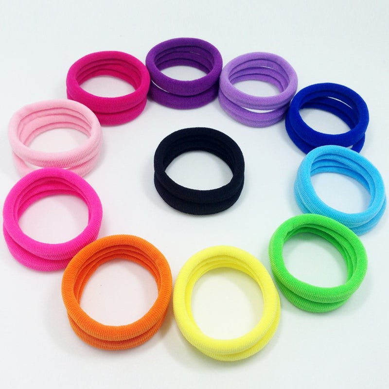 J-MEE Seamless Hair Bands, 100PCS Hair Ties Ponytail Holders Headband Scrunchies for Thick Hair No Crease Damage (Mix Colors) - Image 3